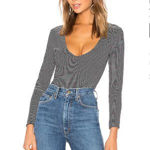 Lovers and Friends Akron Black and White Striped Bodysuit (New With Tags)
